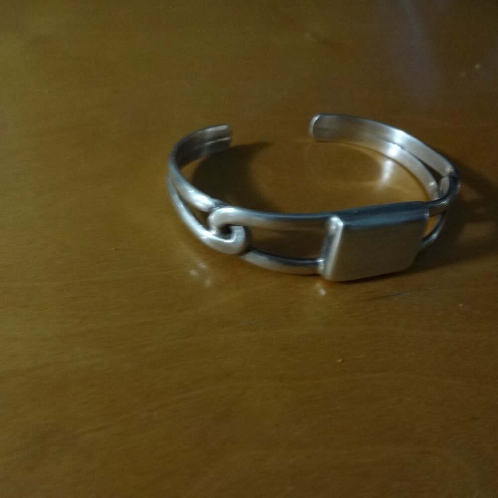 Vintage Taxco Mexico TR-122 925 Sterling Silver Cuff Bracelet - Picture 2 of 14
